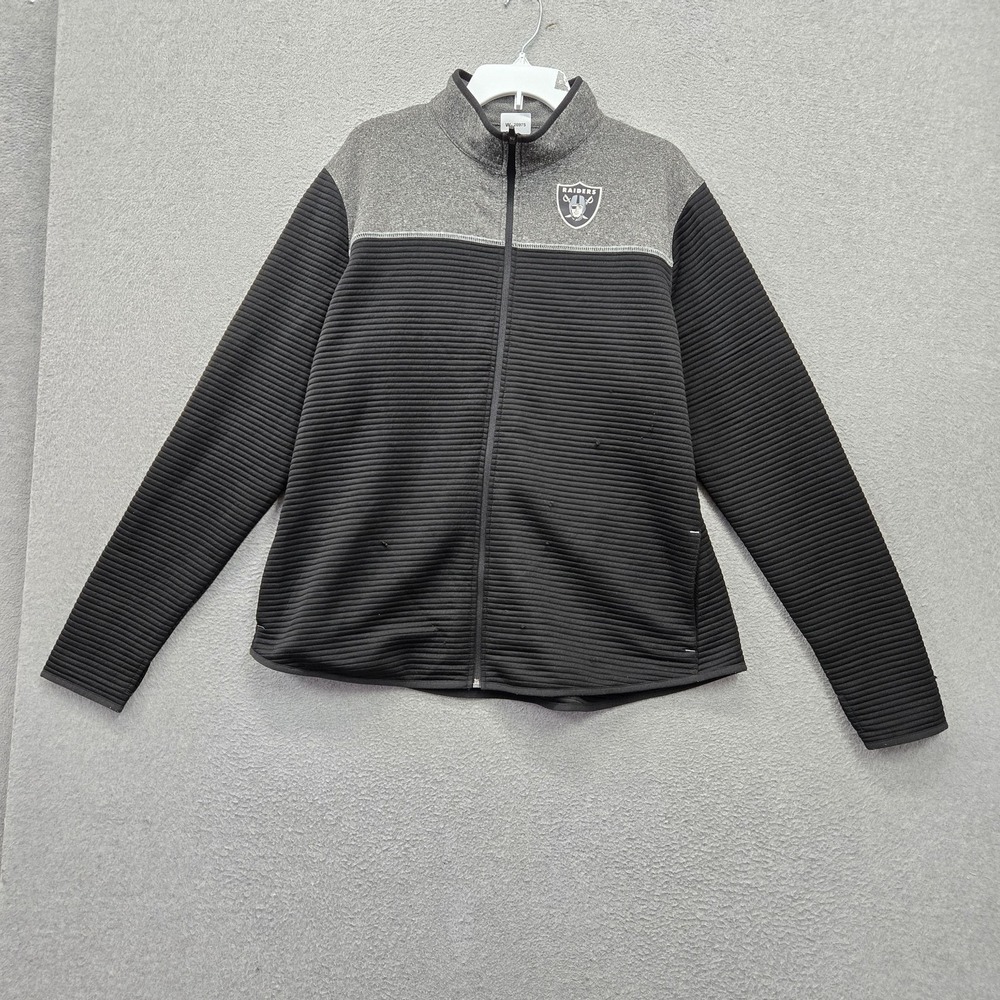 Las Vegas Raiders Women Jacket 3XL Black Team Apparel Colorblock Fleece TX3 Warm